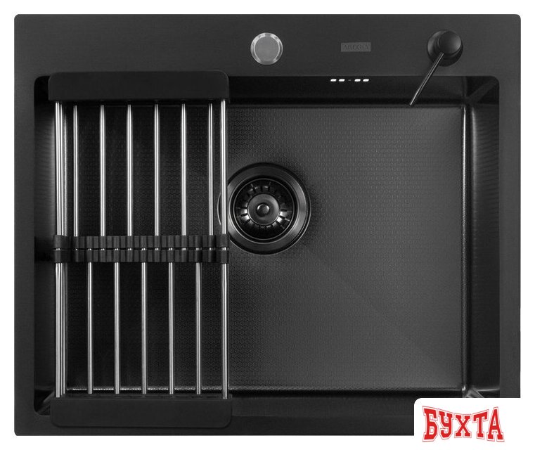 Кухонная мойка ARFEKA ECO AR мойка 600*500, коландер, дозатор Black Decor
