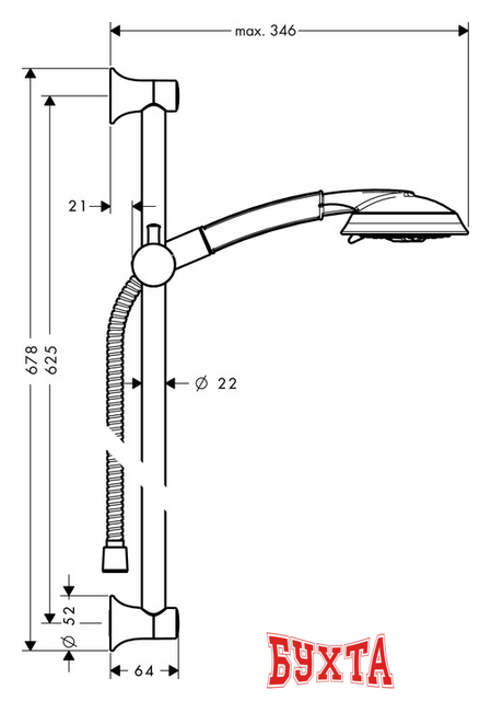 Душевой гарнитур  Hansgrohe Raindance Classic 100 AIR 3jet 27843090 (хром/золото)