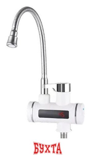 Проточный электрический водонагреватель-кран Unipump BEF-001-02 с дисплеем и гибким изливом