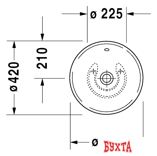 Умывальник Duravit Bacino 42x42 (0325420000)