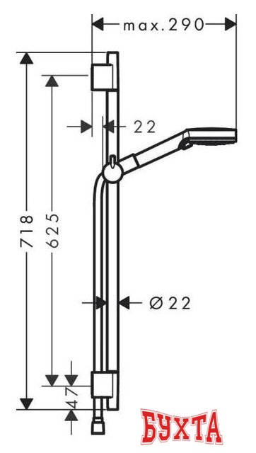 Душевой гарнитур  Hansgrohe Vernis Blend 26422670 (черный матовый)