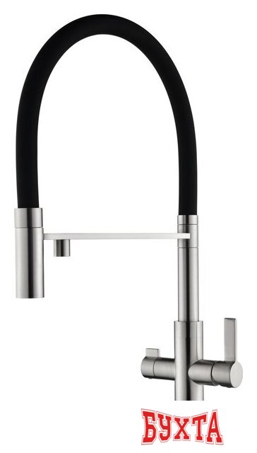 Кухонная мойка Aquasanita DER 100 X + cмеситель AquaSanita 7763 002 steel