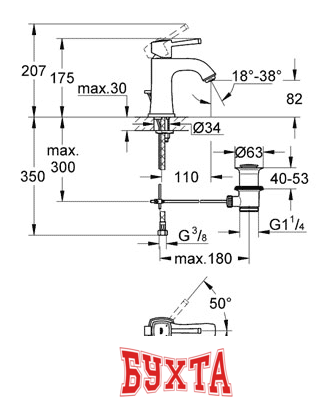 Смеситель Grohe Grandera 23303000