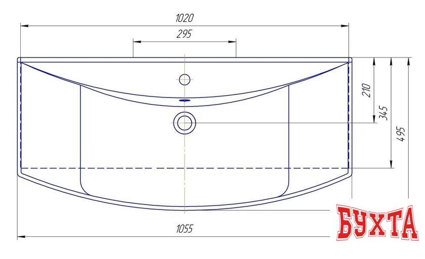 Умывальник Kirovit Стиль 1050 105.5x49.5