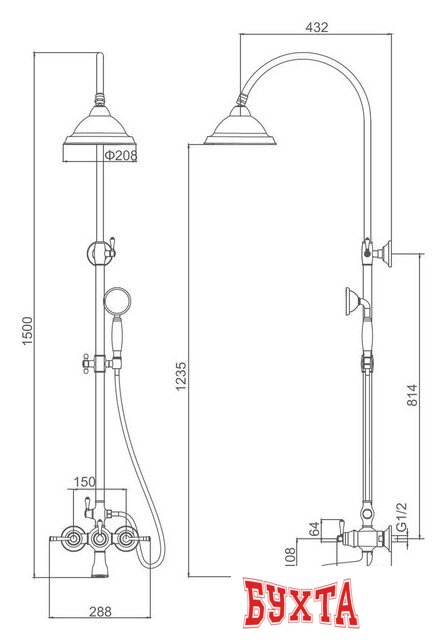 Душевая система  Gerhans K19020G