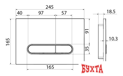 Панель смыва IDDIS Unifix UNI71MBi77 (черный)