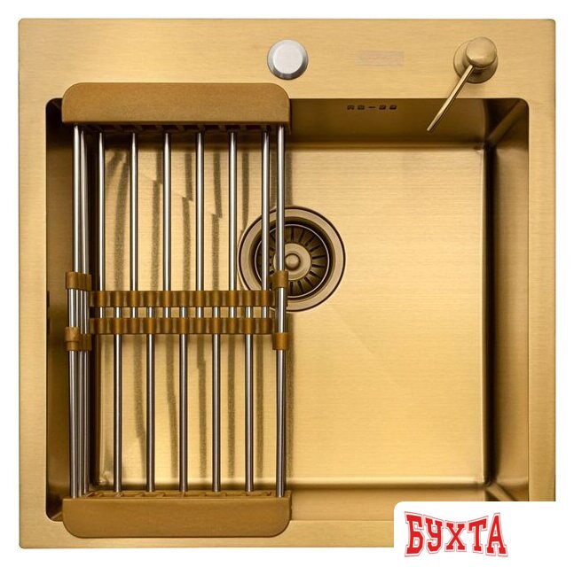 Кухонная мойка ARFEKA ECO AR мойка 500*500, коландер, дозатор GOLD
