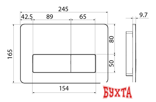 Панель смыва IDDIS Unifix UNI10B0i77 (черный)