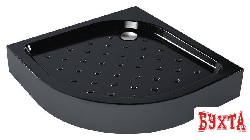 Душевой поддон Метакам Classic Black N 80x80 АПS_013573 (закругленный)