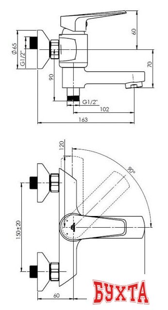 Смеситель Rubineta Deli-10/K (SW) D1PK08