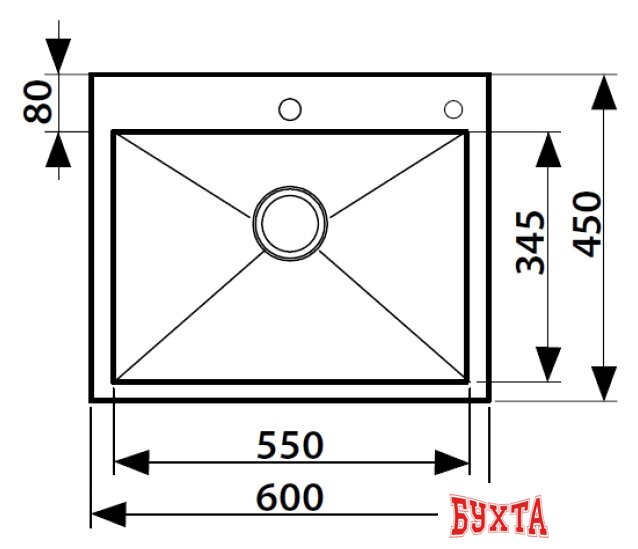 Кухонная мойка Kaiser KSM-6046 (черный)
