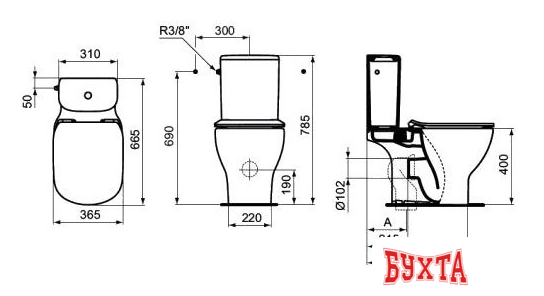 Унитаз Ideal Standard Tesi AquaBlade T008701