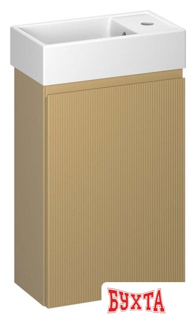 Мебель для ванных комнат Wellsee Тумба под умывальник 2 в 1 WC Area 221803001 (тумба/матовый бежевый, раковина/глянцевый белый, без ножек)