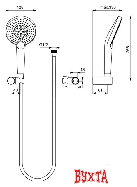 Душевой гарнитур Ideal Standard Idealrain Evojet B1765