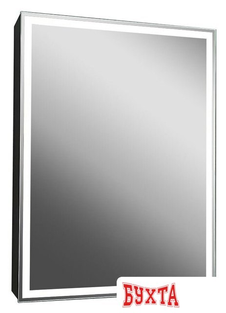 Мебель для ванных комнат Континент Шкаф с зеркалом Mirror Box Black Led 60х80