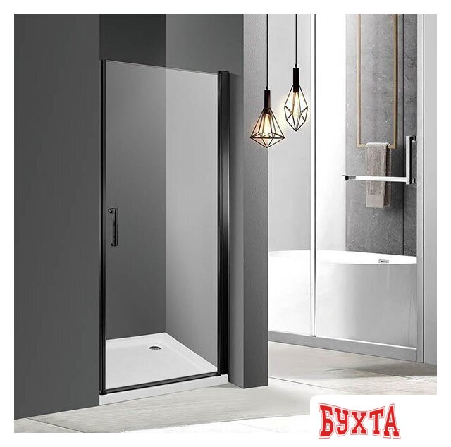 Душевая дверь Roxen Astra 580110-70B (черный/прозрачное)