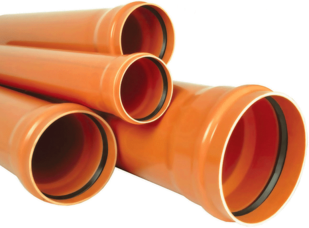 Труба Белполипластик канализационная наружная НПВХ SN4 110х3,2х3000 рыжая 