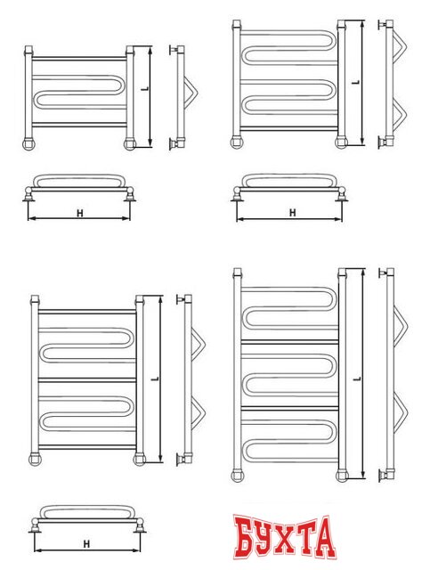 Полотенцесушитель Luxon FW 80x50