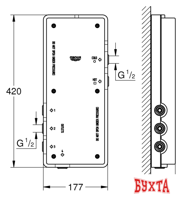 Скрытый механизм Grohe Ondus 36067000