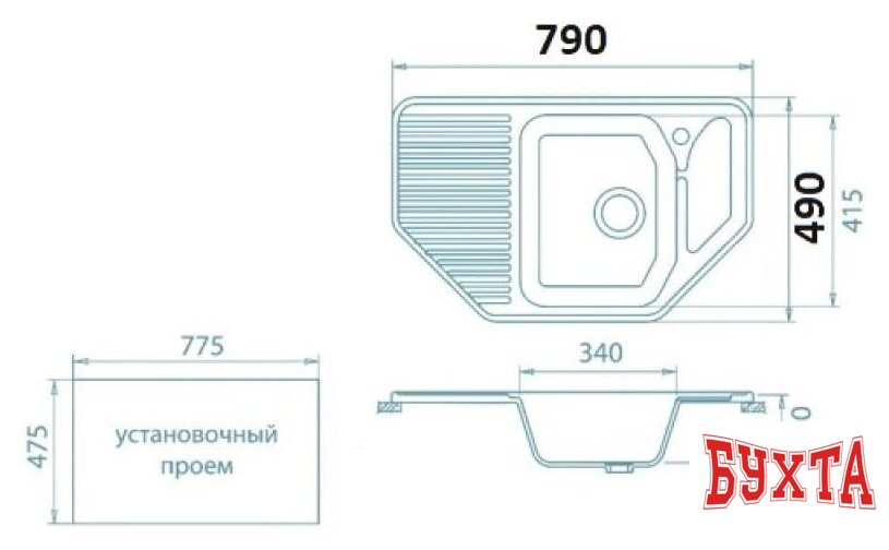 Кухонная мойка Gerhans E08 (белый)