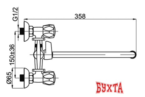 Смеситель Rubineta C-1 Cross (K) (C1SK06)