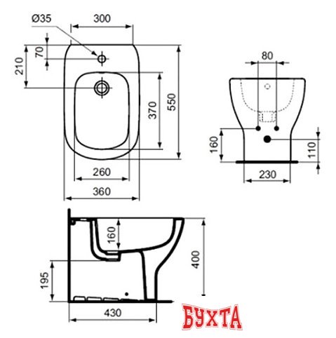 Биде Ideal Standard Tesi [T354001]