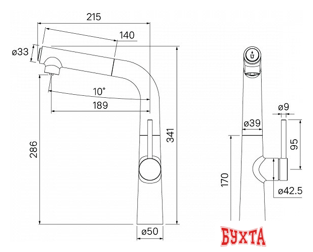 Смеситель IDDIS Pure PURSBFBi05 (хром/черный)