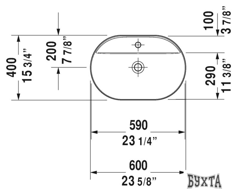 Умывальник Duravit Luv 60x40 038060