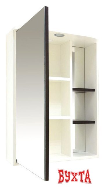 Мебель для ванных комнат Misty Венера - 55 Зеркало-шкаф лев. со светом комбинированное - П-Внр04055-25СвЛ