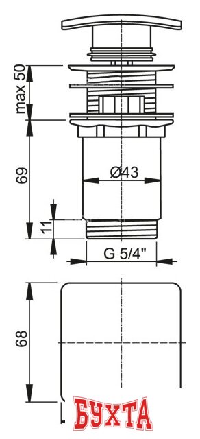 Донный клапан Alcaplast A393