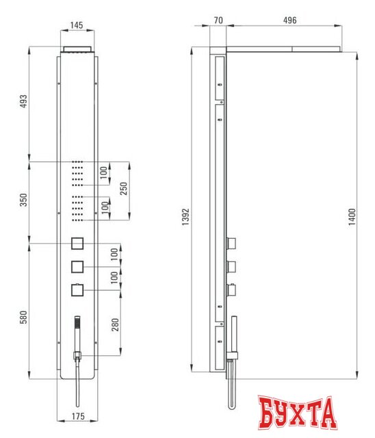 Душевая панель Deante Multibox NOO 051T