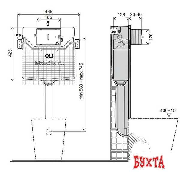 Инсталляция для унитаза OLI OLI120 Plus механика