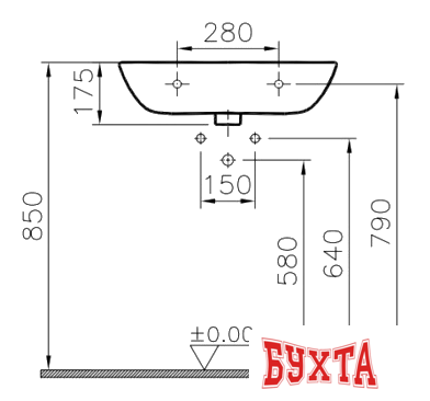 Умывальник Vitra S20 60x46 [5503B003-0001]
