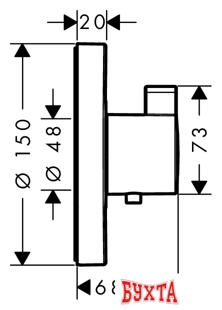 Смеситель Axor ShowerSelect S Highflow 15741000