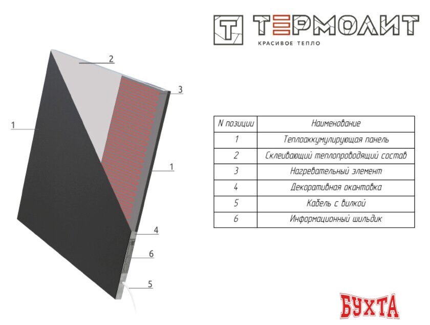 Инфракрасно-керамогранитный обогреватель Термолит ЭКО Т-600-Long