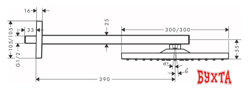 Верхний душ Hansgrohe Raindance E 26238700 (белый)