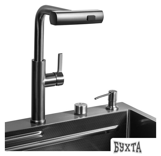Кухонная мойка ARFEKA ECO AR 680*460 T Black PVD Nano Decor