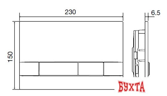 Панель смыва OLI Narrow OliPure 148301 (глянцевый хром)