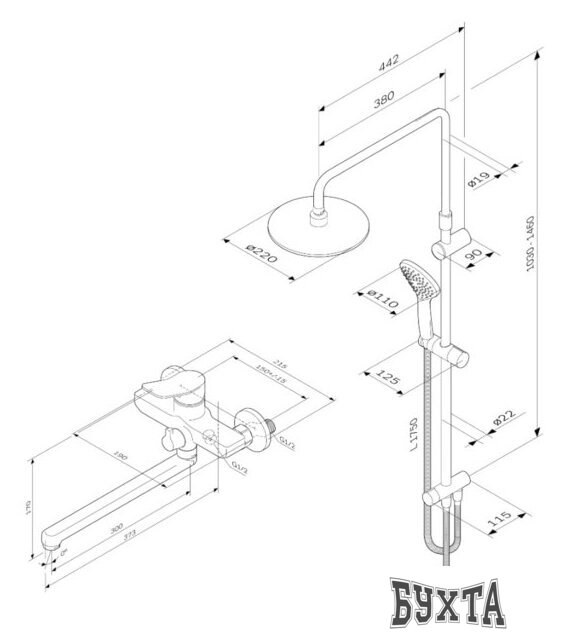 Душевая система  AM.PM X-Joy F40885A94