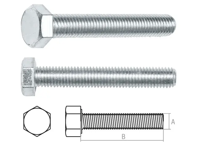 Болт М18х80 мм шестигр., цинк, кл.пр. 5.8, DIN 933 (10 шт в карт. уп.) STARFIX, арт.SMC2-25533-10 (Китай)