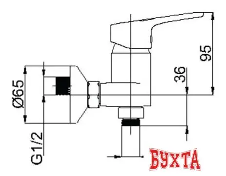 Смеситель Rubineta UNO-12 BK2 (черный)