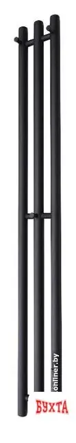 Полотенцесушитель Маргроид Ferrum Inaro СНШ 80x6 3 крючка (черный матовый, таймер справа)