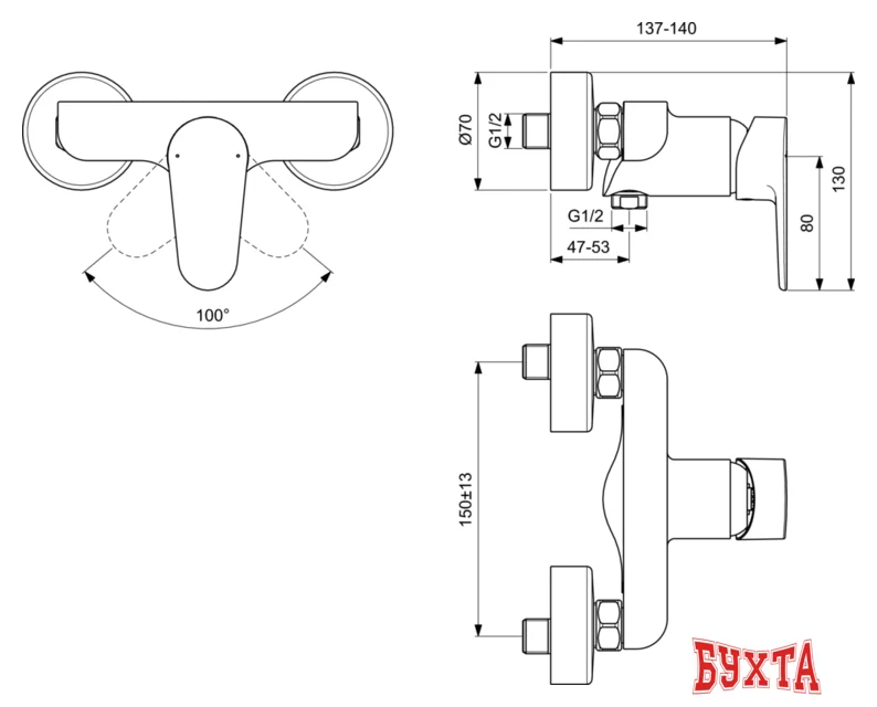 Смеситель Ideal Standard Cerafine O BC499AA (хром)