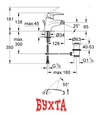 Смеситель Grohe Eurodisc 33244001