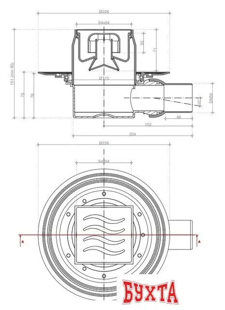 Трап/канал Pestan Confluo Standard Dry 1