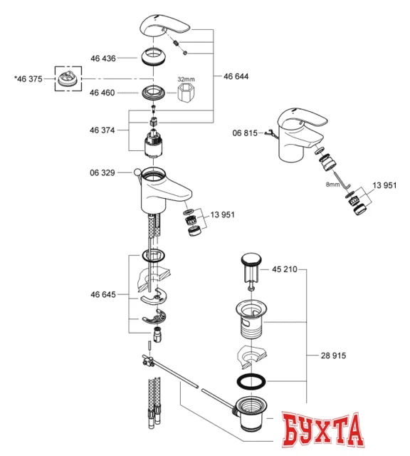 Смеситель Grohe Euroeco 32734000