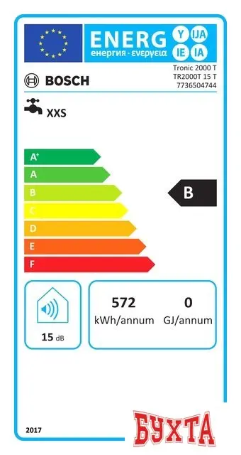 Накопительный электрический водонагреватель под мойку Bosch TR2000T 15 T 7736504744