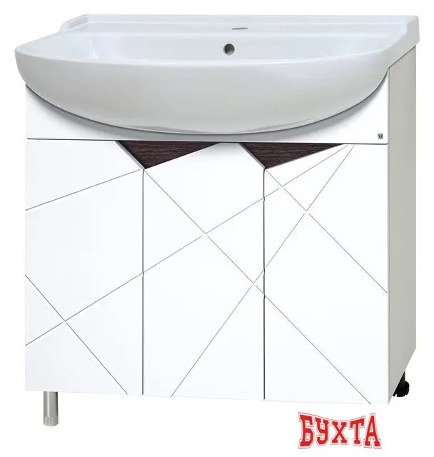 Мебель для ванных комнат Misty Грани - 80 Тумба напольная прямая, белая эмаль - Э-Гра07080-021Пр