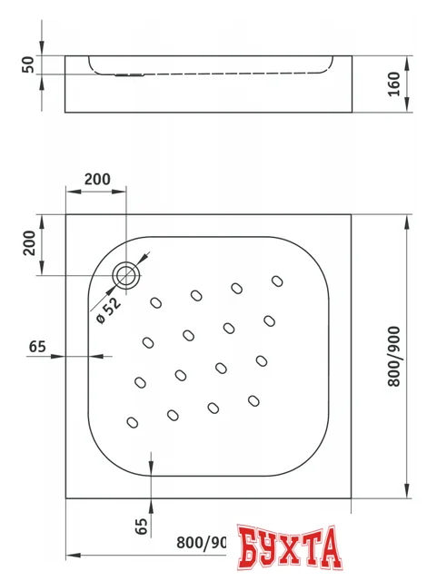 Душевой поддон Deante Corner 80x80 KTC 042B