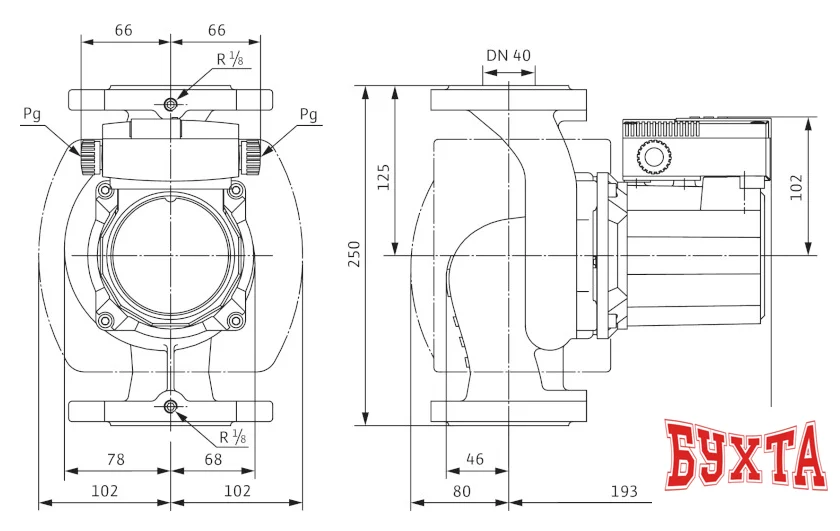 Циркуляционный насос Wilo TOP-Z 40/7 (1~230 V, PN 6/10, GG)